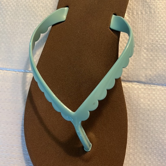 {OkaB} Bristol Flip Flops in Teal/Camel - Picture 7 of 13